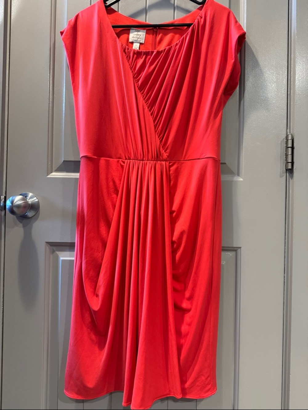 Suzi Chin for Maggy Boutique Bright Coral Midi Dress